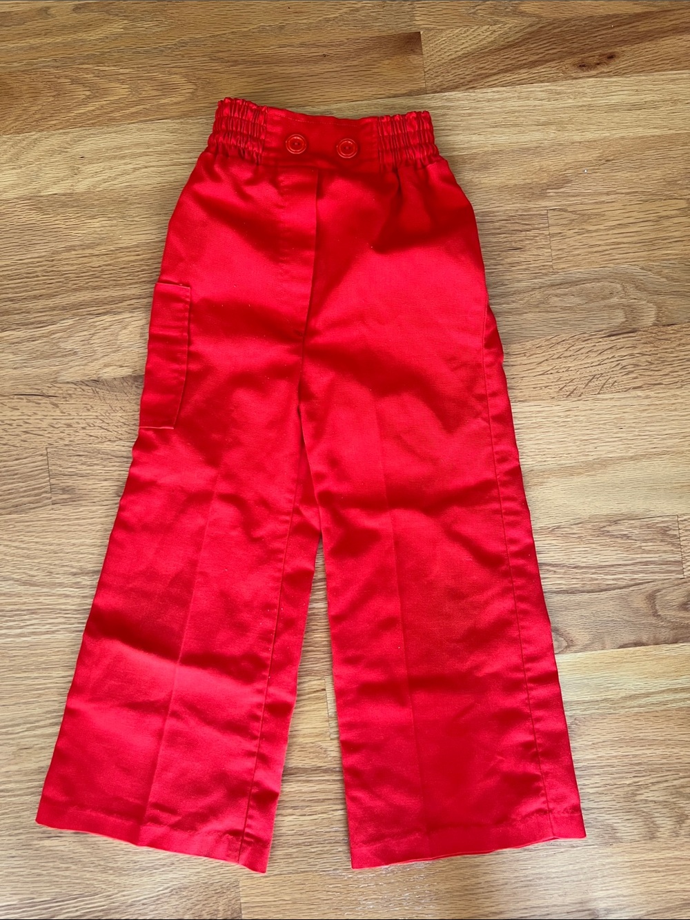 Vintage Carters Kids Bright Red Wide-Leg Pants 6x